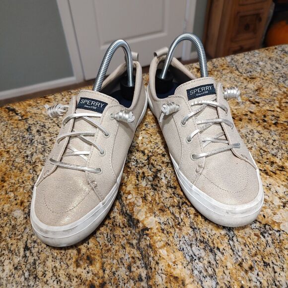 Sperry Women’s Crest Vibe Vulcanized Sneaker Flat Heel Gray STS85703 Size 8W - Picture 3 of 12